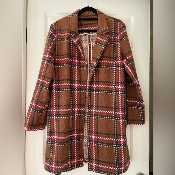 Potter Pot open front plaid trench - Picture 1 of 6